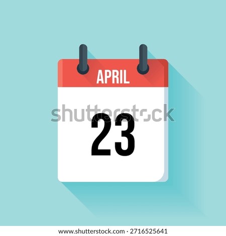 A simple red calendar page displays april twenty third a date for scheduling