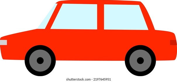 A simple red car (from the side)