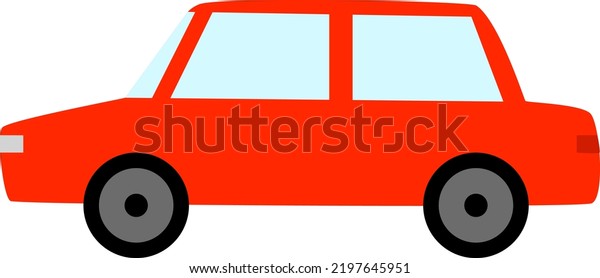 Simple Red Car Side Stock Vector (Royalty Free) 2197645951 | Shutterstock