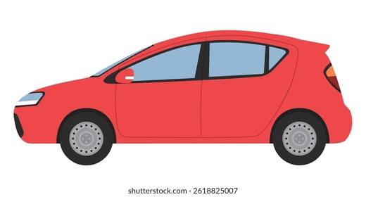 Simple red car illustration material