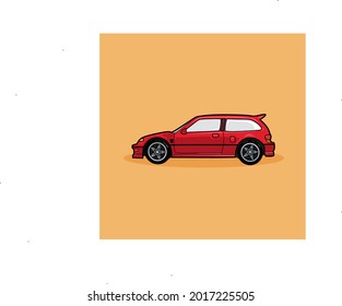 Simple red car vector for illustration