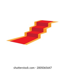 Vectordesign-Vorlage für einfachen roten Teppich