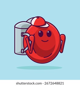 Células rojas simples en el movimiento Ilustración vectorial de dibujos animados Colección de icono de concepto de día de farmacia aislado