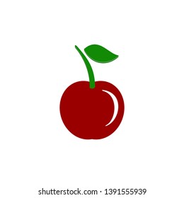 simple red cherry logo vector