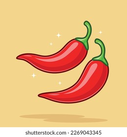 simple red chili pepper design vector element illustration