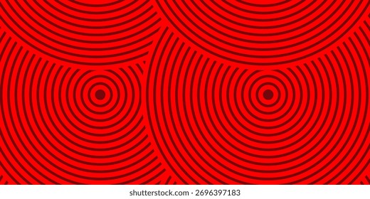 Simple red circle background with dynamic shapes composition of modern abstract design art.