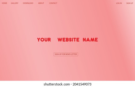 Simple red color gradient abstract background illustration vector art design for landing pages