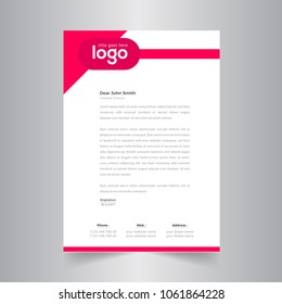 Simple Red Color Letter Head Design Template