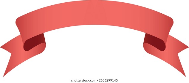 simple red colored ribbon banner