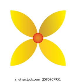 simple red combination yellow flower vector