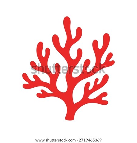 Simple red coral icon on white background