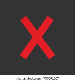 Simple red cross illustration. Symbol of negative answer