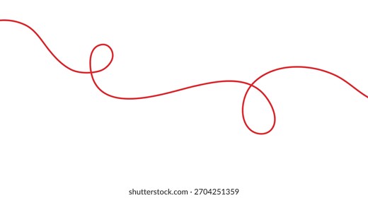 simple red curly line design art.