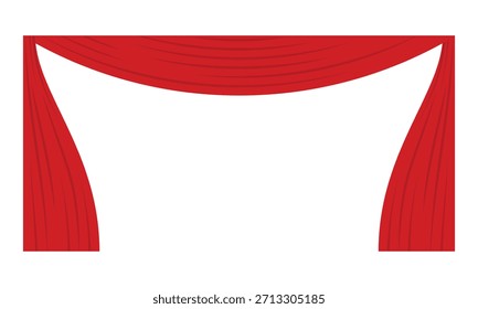 simple red curtain flat design element