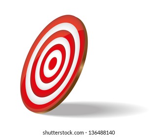 Simple Red Dartboard,Vector illustration.