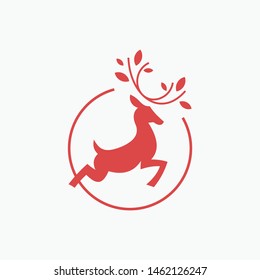 simple red deer logo for the company