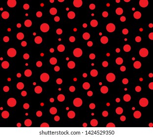 Simple red dot pattern on a black  background vector