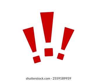 Simple red exclamation marks arranged creatively on a plain white background.