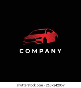 Simple red fast sportscar logo