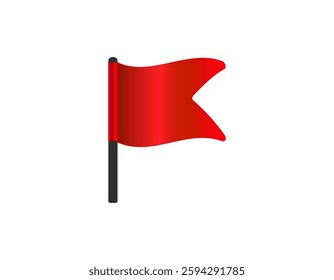 Simple red flag icon with a black pole, symbolizing caution or warning.