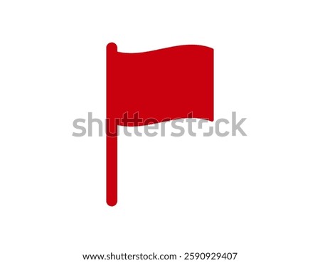 A simple red flag icon, ideal for alerts, notifications, or signals in digital use.
