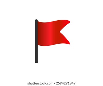 Simple red flag icon. represents caution or warning. bright and eye-catching.