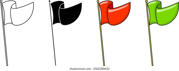 Simple red flag isolated on white