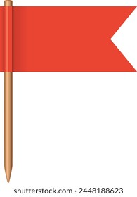 A simple red flag pinned on a blank space