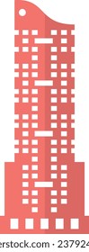 Simple red flat drawing of the American historical landmark monument of the CITICORP CENTER, NEW YORK CITY