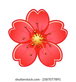Simple red flower Large size of emoji spring flower