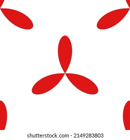 Simple red flowers, petals seamless, repeatable pattern, background. Nature, ecology, botanic and gardening concept backdrop. Flower silhouettes, symbols and motifs repetitive texture