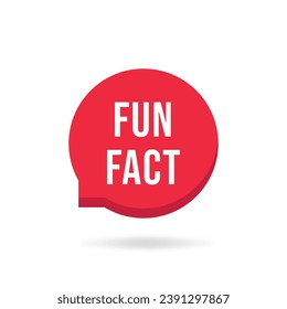 simple red fun fact speech bubble. concept of did you know message like curiosity banner. flat cartoon trendy modern logotype graphic abstract simplify design element isolated on white background