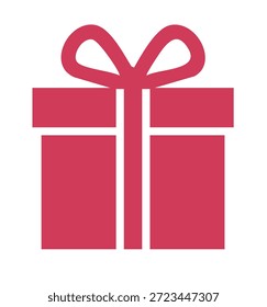 Ilustración roja simple de la caja de regalo para la celebración del día de San Valentín y sorpresas románticas