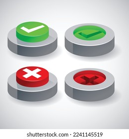Simple red and green button