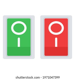 Simple Red and Green Electric Power Switch Vector Icon