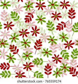 simple red green natural seamless pattern