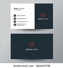 simple red and grey business card design	