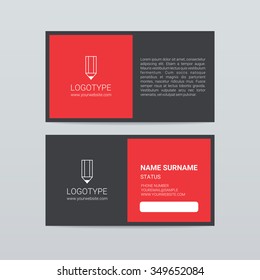 Simple red and grey business card template