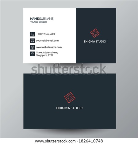 simple red and grey business card design	