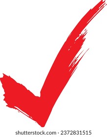 A simple red hand-drawn check mark that can be used for surveys, etc.