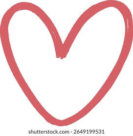 Icono rojo simple del garabato del corazón con el estilo dibujado a mano