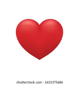 Simple red heart icon with gradient color isolated on white background. Love symbol, Happy Valentine's day concept. Vector illustration.
