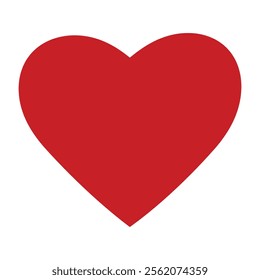 Simple red heart icon isolated on white background. Red like symbol vector illustration.