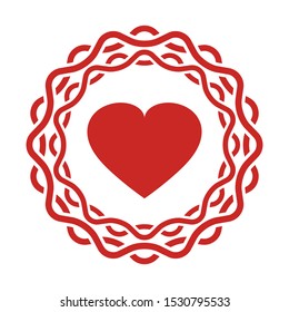 Simple red heart icon. Love symbol.