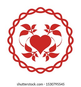 Simple red heart icon. Love symbol.