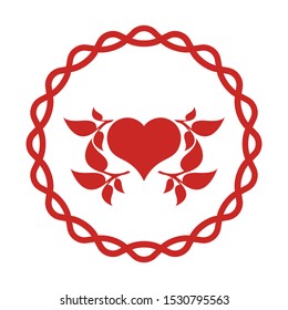 Simple red heart icon. Love symbol.