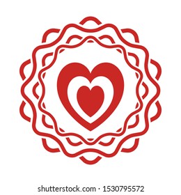 Simple red heart icon. Love symbol.