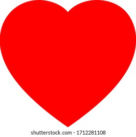 Simple Red Heart Isolaled on White Background. Vector Illustration