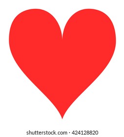 Simple red heart isolated over a white background. Vector illustration.