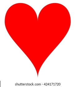 Simple red heart, isolated over a white background. Vector illustration.